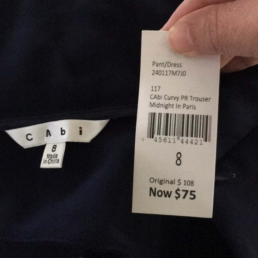 CABI Curvy PR Trouser -Midnight in Paris Size 8